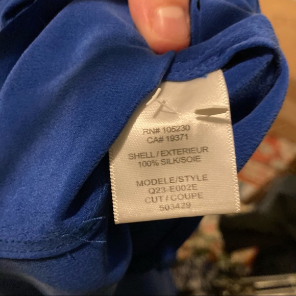 Equipment Navy Blue Button Up Long Sleeve Top S - Picture 5 of 9